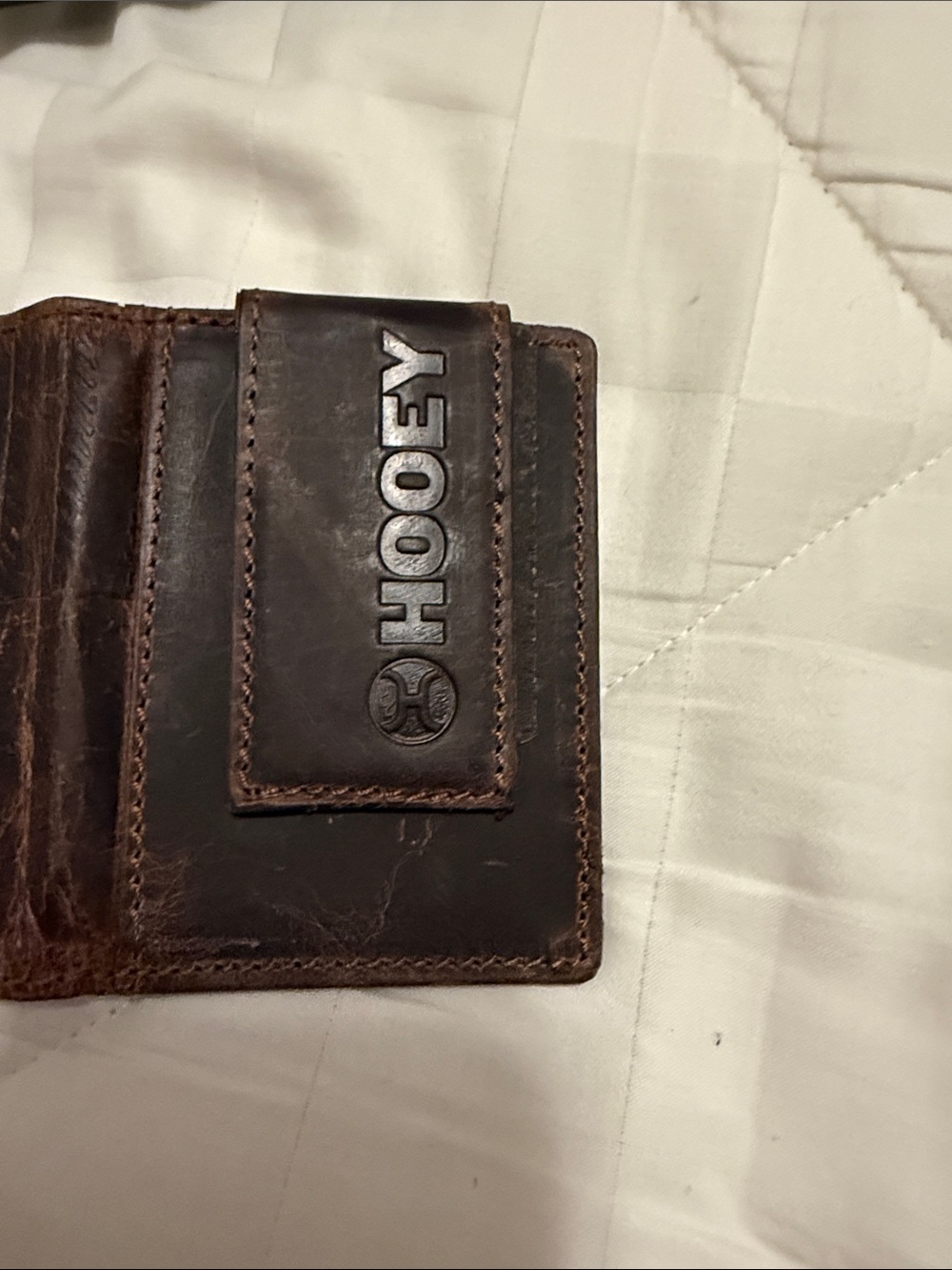 Hooey Brown Leather Money Clip Bi-Fold Wallet - Picture 8 of 13